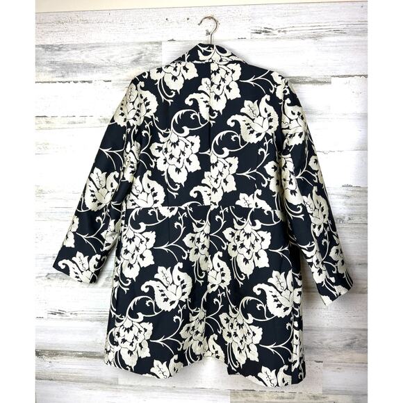 Chico’s Women’s Large Black Floral Jacquard Open Front Lined Topper Jacket NEW - Picture 2 of 7
